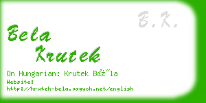 bela krutek business card